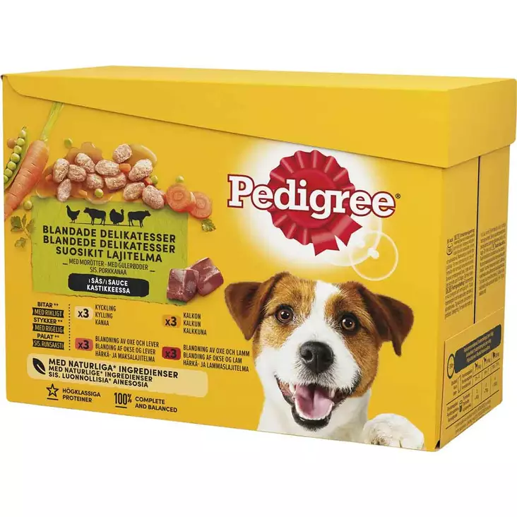 Pedigree suosikit lajitelma kastikkeessa 12x100 g - Koiran märkäruoka - 5900951134876 - 2