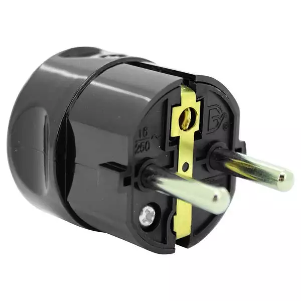 opal pro maadoitettu pistotulppa 16A 230V musta - Pistotulpat - 6438056122706 - 1