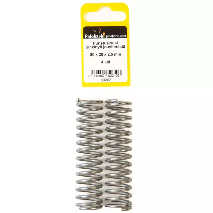 Puristusjousi 80x20x2,5mm 4kpl - Jouset ja jousilajitelmat - 8712067822106 - 1