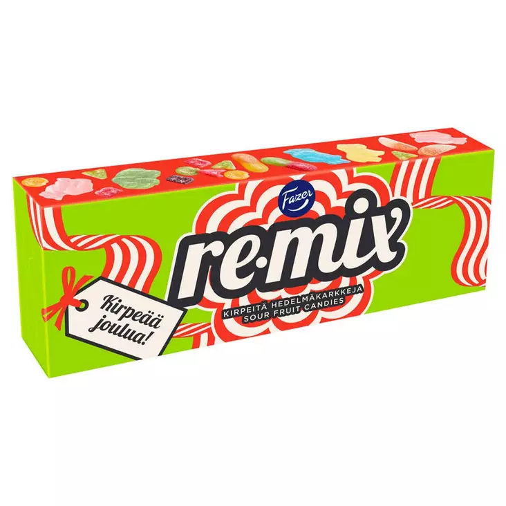 Remix kirpeää joulua 450g box kirpeitä karkkeja laatikossa - Suklaalevyt ja konvehdit - 6416453041486 - 1