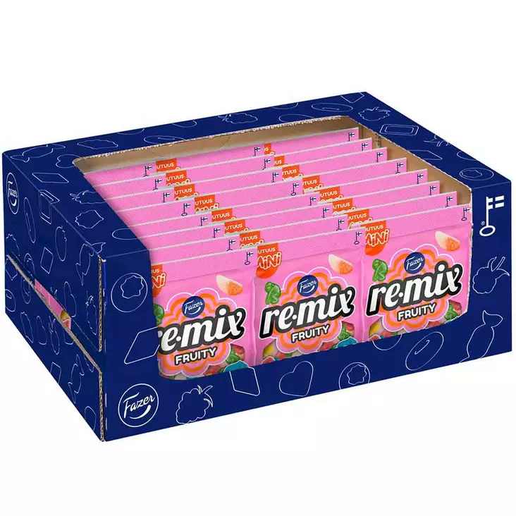 Fazer remix mini fruity karkkipussi 120g tukkupakkaus - Karkkipussit  - 6416453449916 - 1