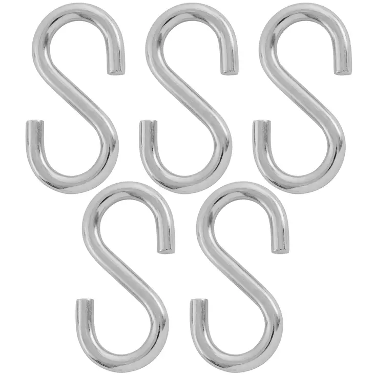 s-koukku 25mm 5kpl sinkitty teräs - S-koukut ja kannatinkoukut - 6414672011006 - 1