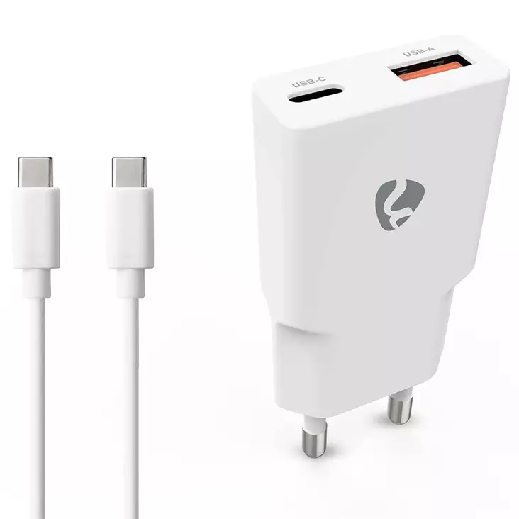 Nedis 30 w gan seinälaturi usb c ja usb a porteilla - Puhelimen laturit - 5412810471546 - 1
