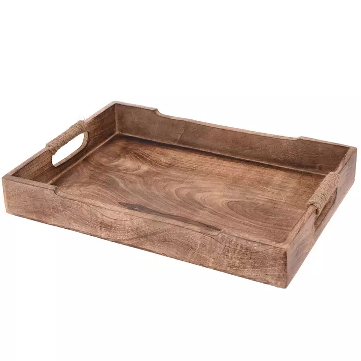 Puinen iso tarjotin kahvoilla - Tarjoilukulhot ja tarjoiluastiat - 8719202348156 - 2