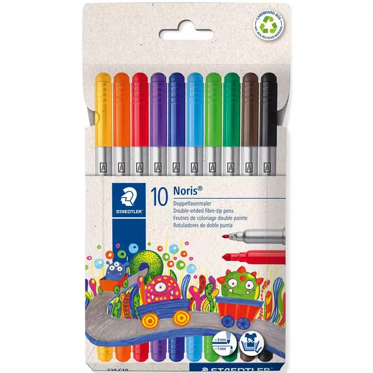 Staedtler noris 320 kaksipäiset huopakynät 10 kpl - Tussit, kynät ja kynäharpit - 4007817164426 - 1