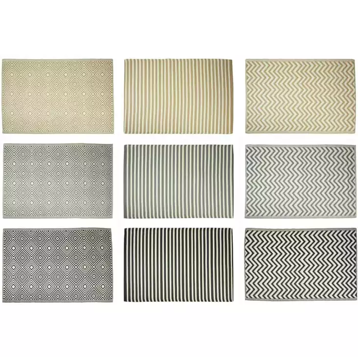 Muovimatto terassille 180 x 120 cm raitakuosilla - Kynnysmatot ja kuramatot - 8720573946186 - 1