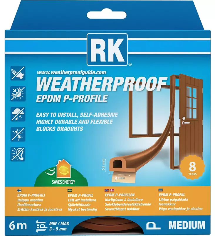 ruskea ikkuna- ja ovitiiviste - Tiivisteet ja tiivistenauhat - 6418091704266 - 1