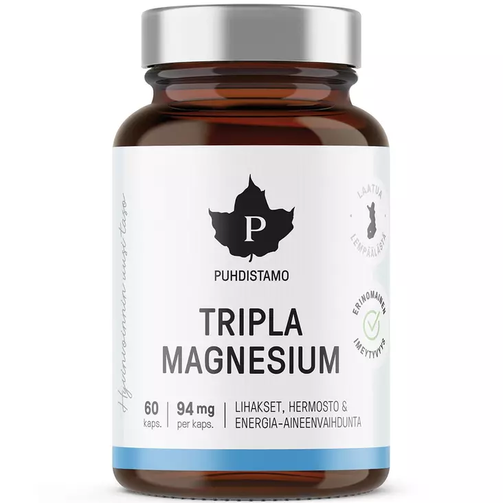 puhdistamo tripla magnesium 60 kapselia - Vitamiinit ja jauheet - 6430039221796 - 1