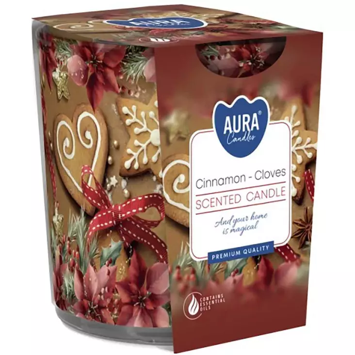 Aura cinnamon cloves tuoksulasikynttilä - Tuoksukynttilät - 5906927049786 - 1