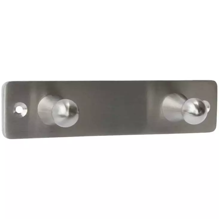 Naulakko terästä 2 koukkua - Naulakot ja hattuhyllyt - 6414676000976 - 1