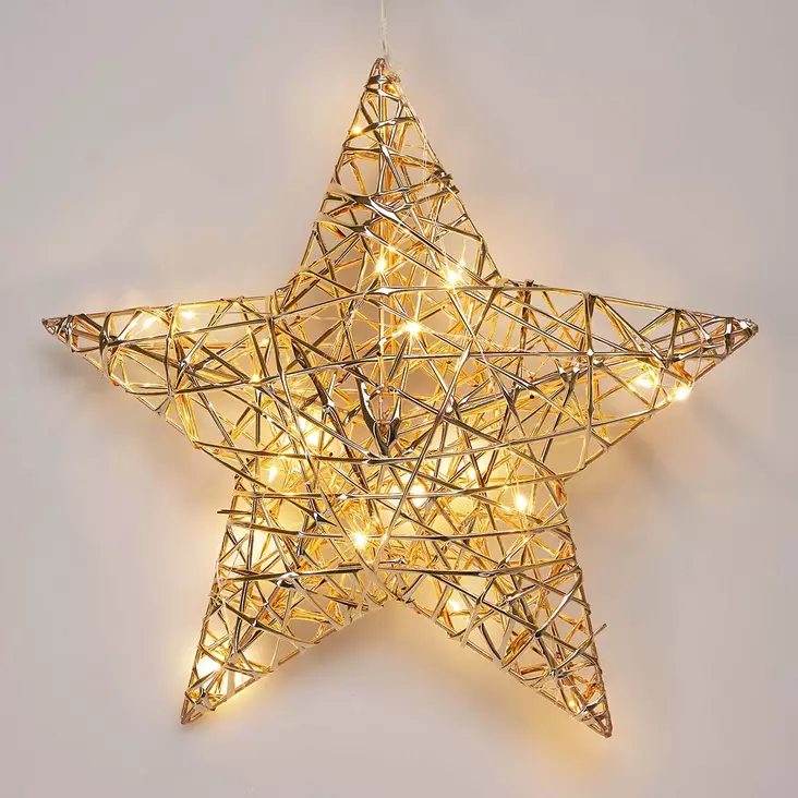 Valotähti led champagne 30 cm - Paperitähdet ja metallitähdet - 8721037680226 - 1