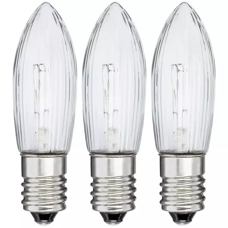 varalamppu kynttelikköön 34V 3W E10 3kpl pakkaus - Varalamput - 7318301042036 - 1