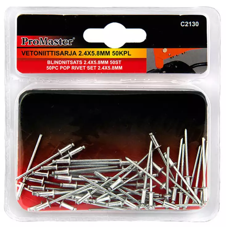Vetoniittisarja 2,4x5,8mm - Sinkilät ja niitit - 6420286821306 - 1