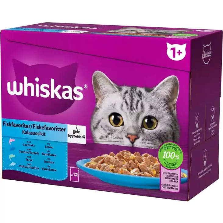 whiskas kissanruoka kalasuosikit hyytelössä - Kissan märkäruoka - 3065890154896 - 1