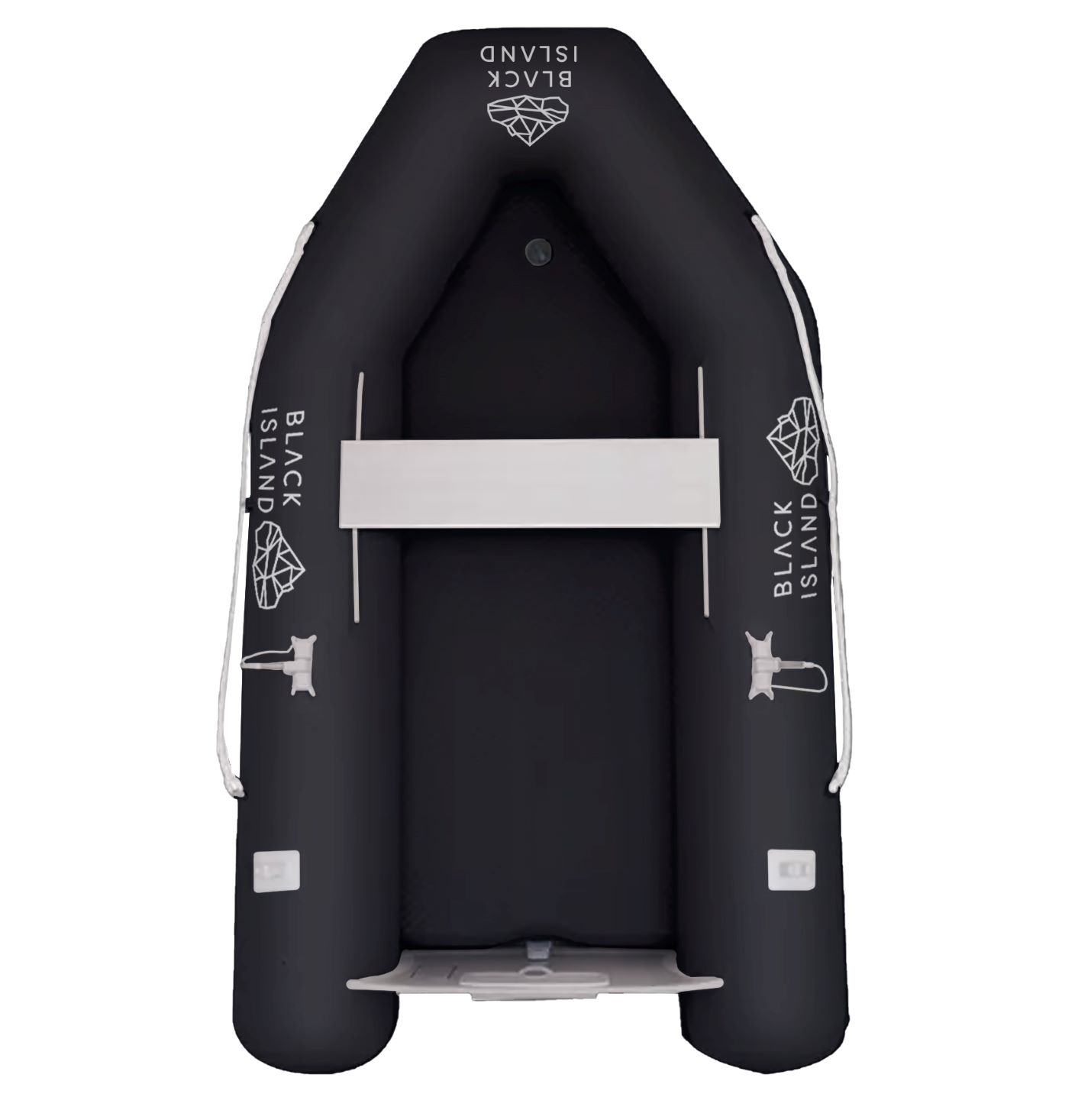 Black Island Light 230 Kumivene ilmapohjalla musta Kevyt kumivene