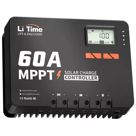 Aurinkopaneelisäädin 60a bluetooth litime mppt - Aurinkopaneelin lataussäätimet - 6438471345407 - 1