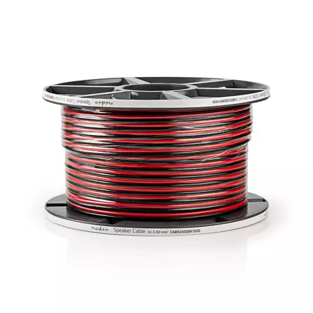 mustapunainen kaiutinkaapeli 2x2,50mm2 - Kaiutinjohdot ja virtakaapelit - 5412810312207 - 2
