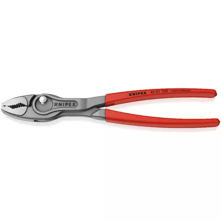 Knipex twingrip 82 01 250 kaksoisotepihdit 250mm, etu ja sivuleuat näkyvissä - Putkipihdit ja pulttisakset - 4003773089377 - 1
