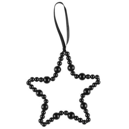 Oksakoriste tähti wooden 15 cm musta - Kuusenkoristeet - 6410416283487 - 1
