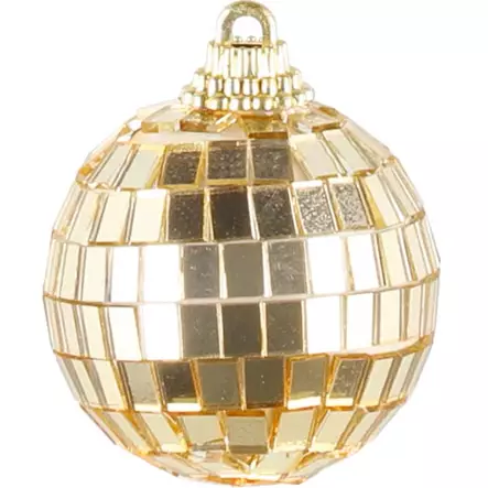 Kultainen disco kuusenpallo 4 cm - Kuusenkoristeet - 6410416513287 - 2