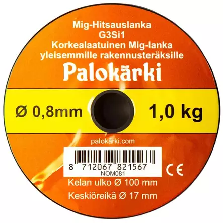 Mig hitsauslanka palokärki g3si1 0,8mm 1kg - Mig-hitsauslangat ja hitsaussuuttimet - 8712067821567 - 1