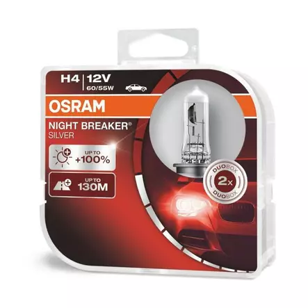 OSRAM Night Breaker Silver H4 - Halogeenipolttimot - 4052899992337 - 1