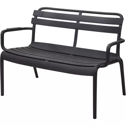 Musta puutarhapenkki mario 100x76x62 cm ulkokäyttöön - Puutarhapenkit ja puutarhakeinut - 8721037875707 - 1