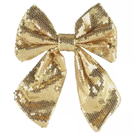 Rusetti 14x18cm kulta paljettirusetti koriste - Kuusenkoristeet - 6410416576237 - 1