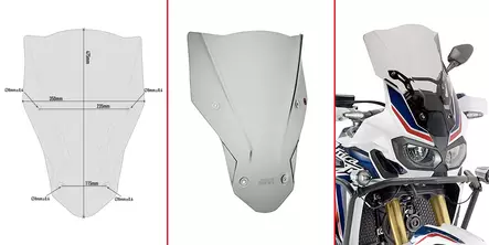 Spoileriplexi Givi 47,5x35cm CRF1000L Africa Twin - Moottoripyörän tuulisuojat ja visiirit - 8019606205377 - 2