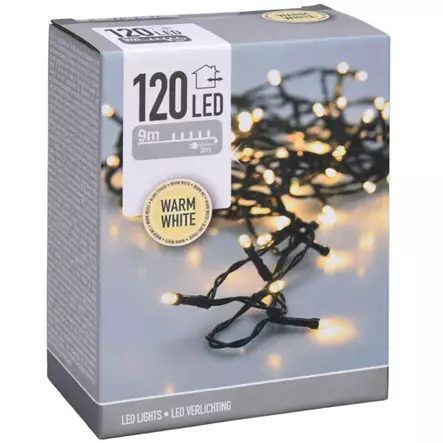 Led valosarja 120 lämmin valkoinen - Valoketjut ulko- ja sisäkäyttöön - 8719202259117 - 1