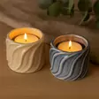 Aaltokuvioitu keraaminen tuikkukippo 8cm - Kynttilänjalat ja tuikkukipot - 8720573727327 - 1