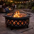 Pyöreä ulkotulisija 70cm tulipata tuo tunnelmaa terassille ja puutarhaan - Ulkotulisijat ja nuotioalustat - 6438168120607 - 2