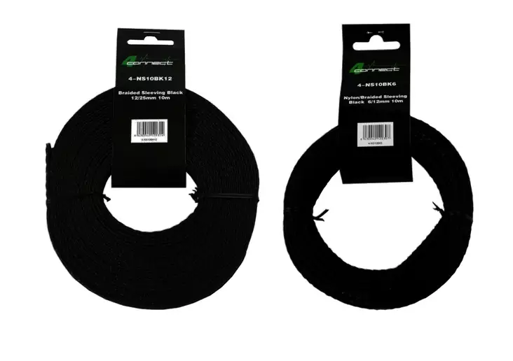NYLON/KANGASSUKKA MUSTA 6-25mm 10m LAJ. - Kutistesukat ja yleistarvikkeet - 6430042120307 - 1