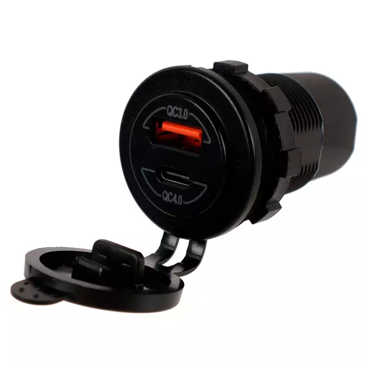 Usb latausportti 12 24v qc - Tupakansytytyspistokkeet ja laturit - 6418536033067 - 1