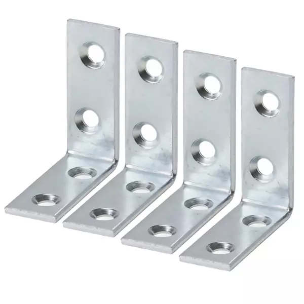 Vahvikekulmarauta sinkitty 25x25x15 mm 4 kpl - Kulmaraudat ja kiinnityslevyt - 6418536036167 - 1