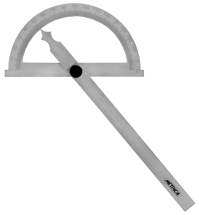 Astekulma 0-180° 150mm teräs Metrica PRO kulmanmittain - Suorakulmat ja viivoittimet - 8001066065127 - 1