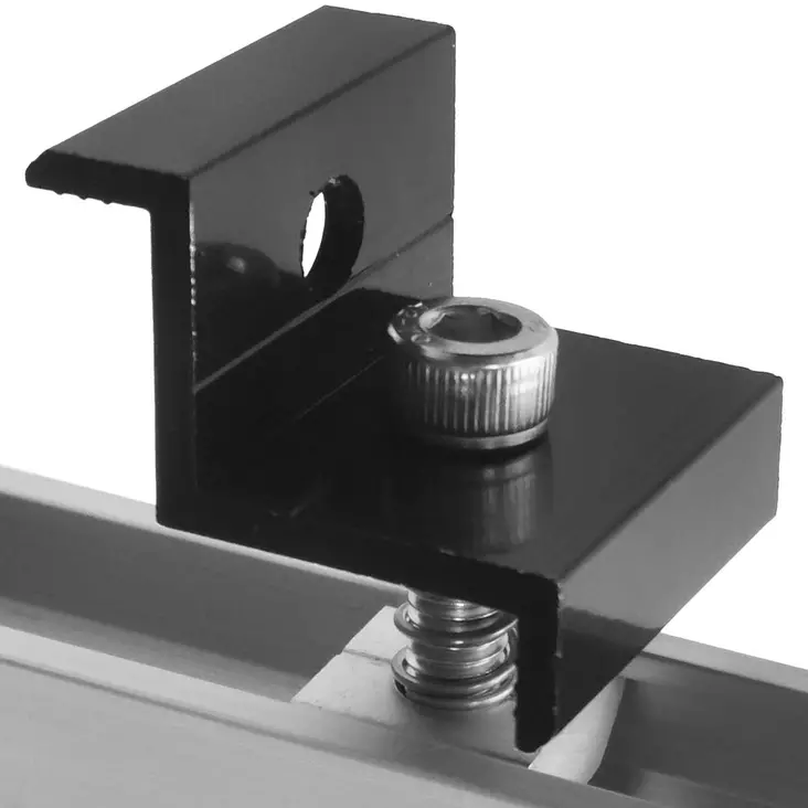 Alumiinikiinnike aurinkopaneelille musta päätykiinnike - Aurinkopaneelin asennustarvikkeet - 6438168112817 - 1