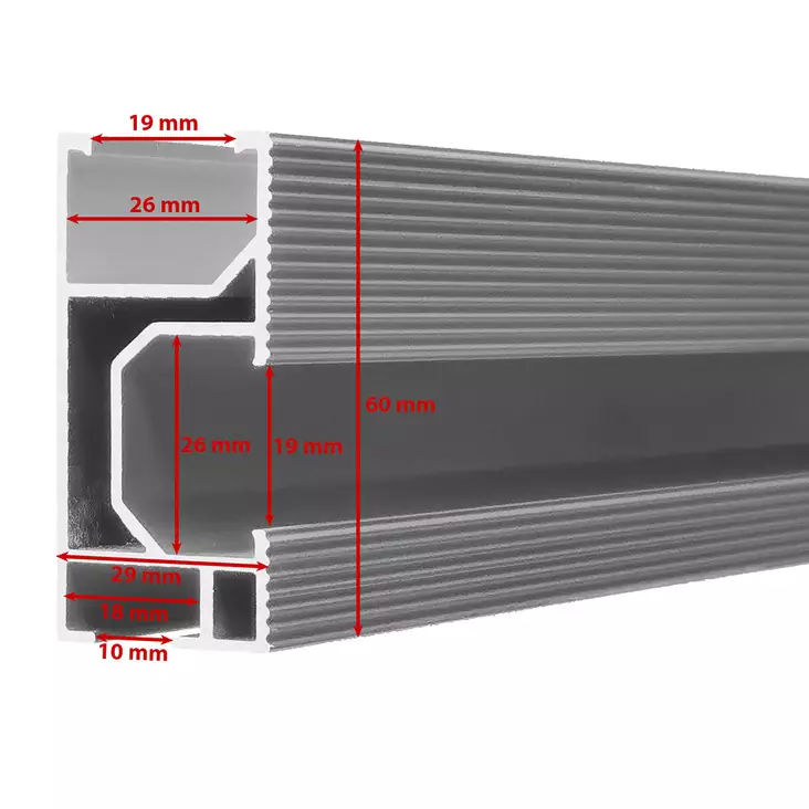 aurinkopaneelin kiinnitysprofiili 3300 mm alumiini - Aurinkopaneelin asennustarvikkeet - 6438168112787 - 1