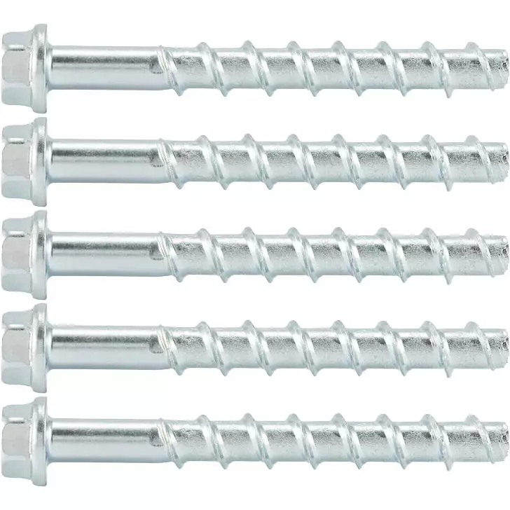 kuusiokanta betoniruuvi 5 kpl - Ruuvit ja terassiruuvit - 4056807905907 - 1