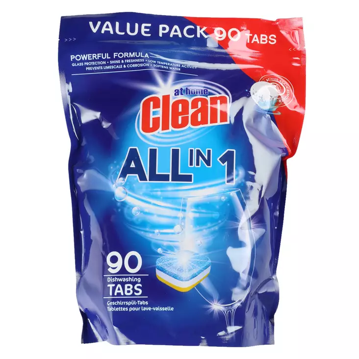 At home Clean konetiskitabletti all in one 20g 90kpl - Astianpesuaineet - 8719874192057 - 1