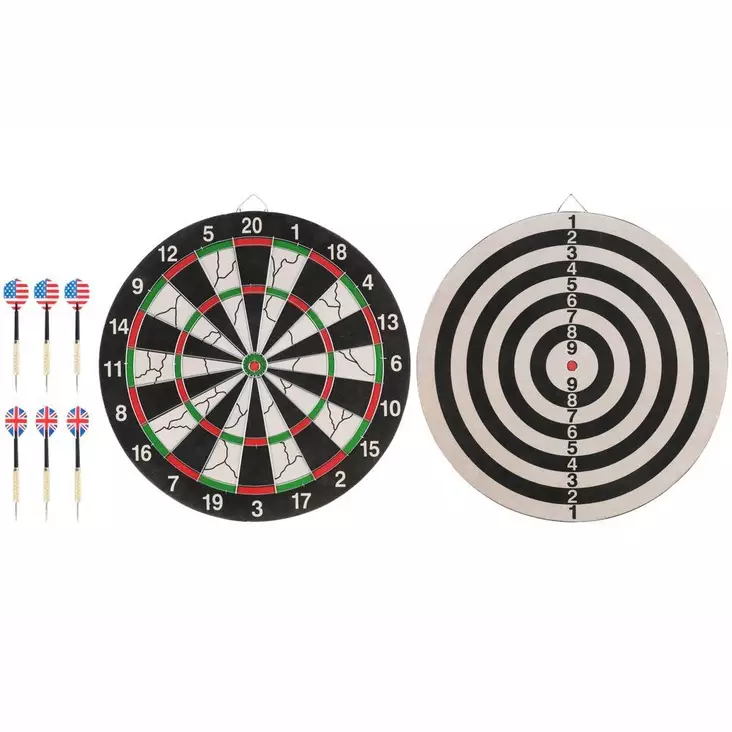 Darts setti kaksipuoleinen tikkataulu 6 tikkaa - Pihapelit ja kesäpelit - 6410416226927 - 1