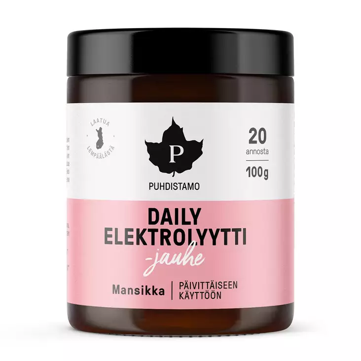 Elektrolyyttijauhe mansikka daily - Vitamiinit ja jauheet - 6430039226067 - 1