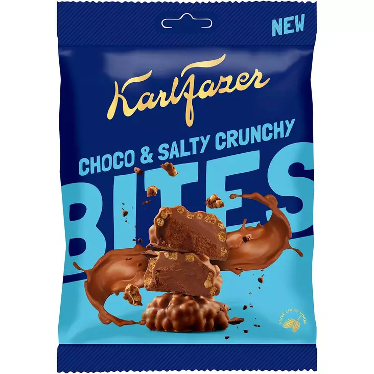 Fazer mini bites choco salty crunchy 94g - Suklaalevyt ja konvehdit - 6416453057067 - 1