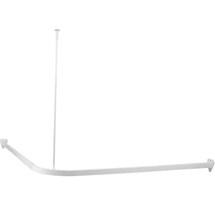 Habo suihkuverhokisko valkoinen 90x90 kulmamallinen kiskoratkaisu - Kylpyhuonetarvikkeet - 7317900301377 - 1