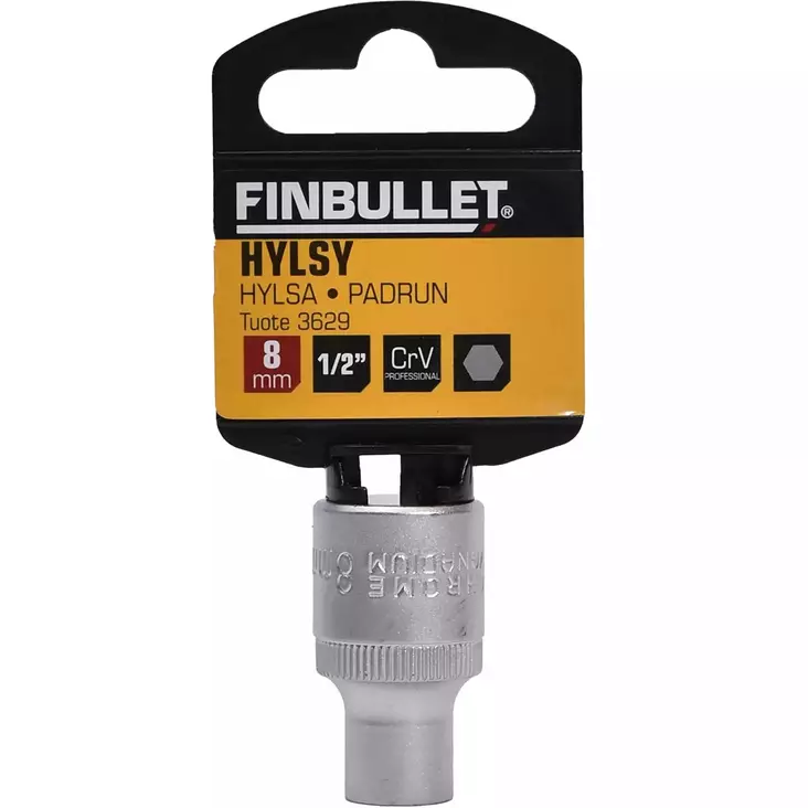 Finbullet 8 mm hylsy käsityökaluille - Hylsyt ja konehylsyt - 6438152036297 - 1