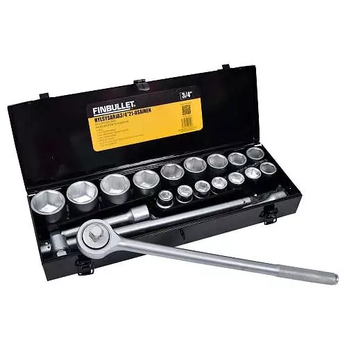 Finbullet hylsysarja 21 osainen - Työkalusarjat ja hylsysarjat - 6438152016497 - 1