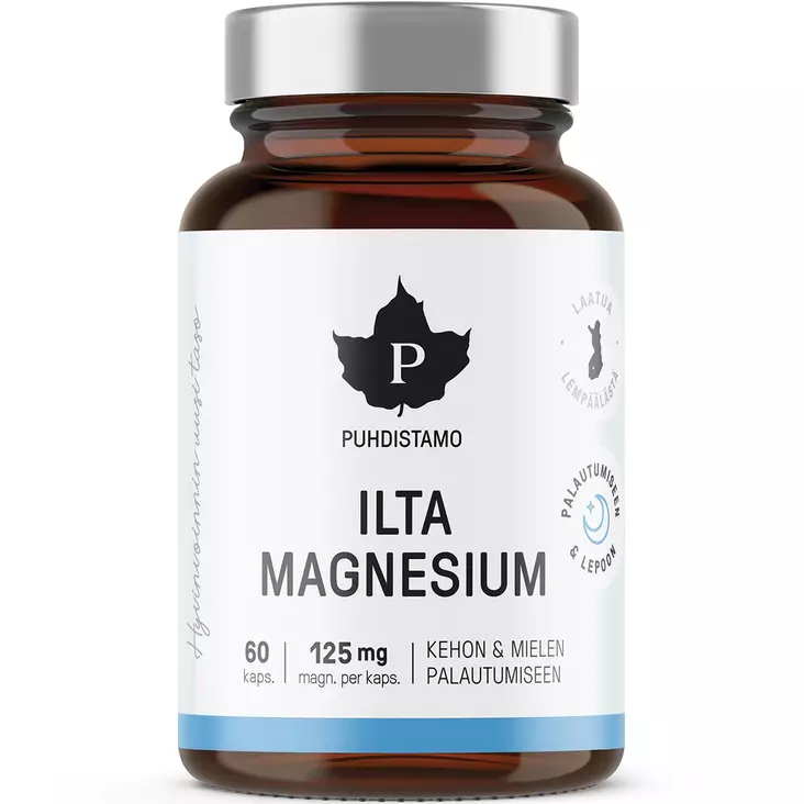 puhdistamon ilta magnesium 60 kapselia - Vitamiinit ja jauheet - 6430039223707 - 1