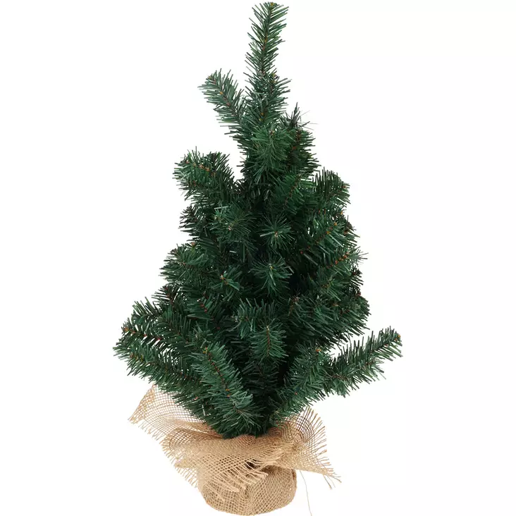 Kuusi juuttiruukussa vihreä - Joulukoristeet - 8721037155007 - 1