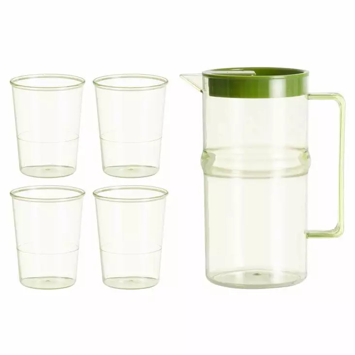 Kannu ja 4 mukia - Lasikannut ja lasiastiat - 6410416360447 - 1