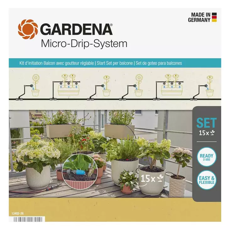 Gardena microdripsystem parvekekastelusarja - Vesiletkut - 4066407002937 - 1